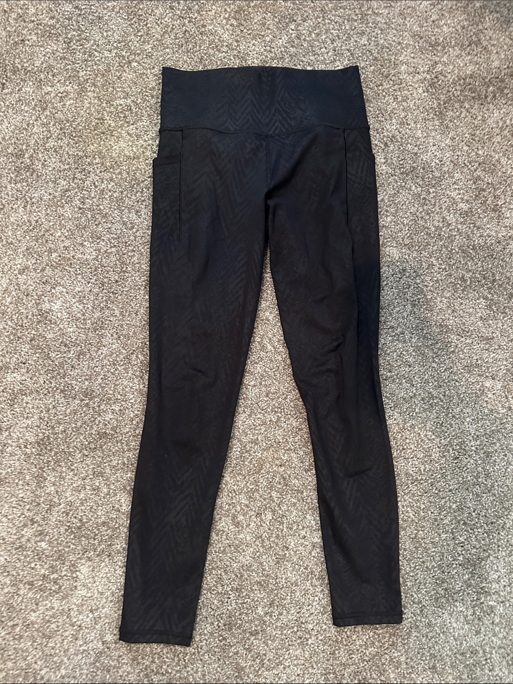 Athleta Black Patterned High-Rise 7/8 Tights